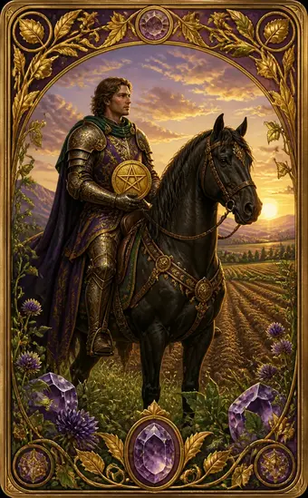Tarotkortet Ridder i mynter