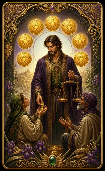 Tarotkortet Sekser i mynter