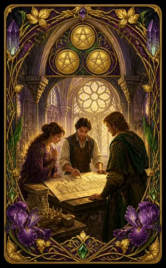 Tarotkortet Treer i mynter