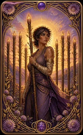 Tarotkortet Nier i staver